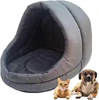 Cama Pet Cabana Toca Caminha Oca Iglu Cachorro Gato Tam M e G (Cinza, Médio)