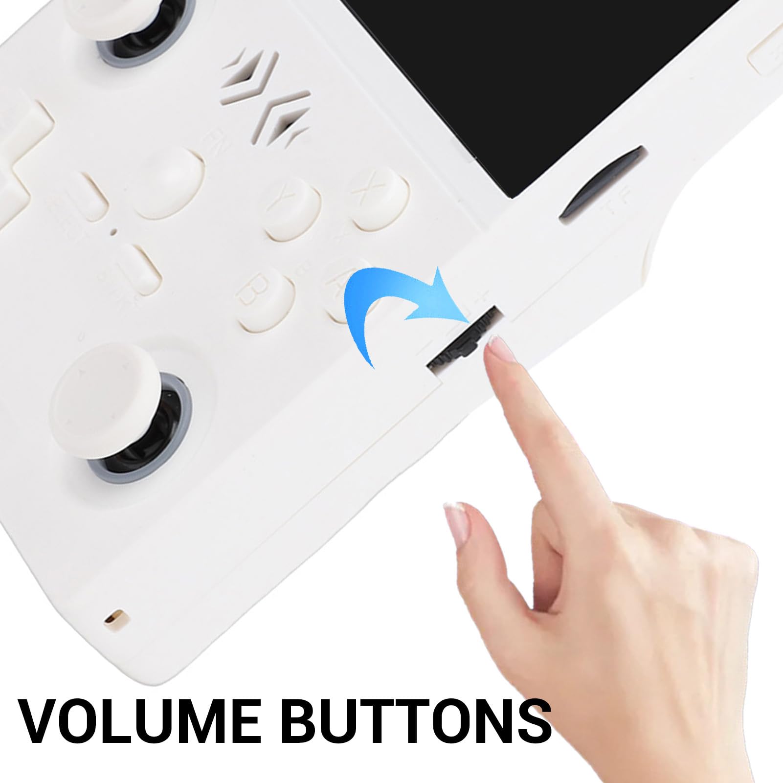 Console di Gioco Portatile, Schermo HD da 4 Pollici Console per Videogiochi retrò Ricaricabile WiFi Supporto Batteria da 4000 MAh per Open Source per Boy e Gris (WHITE)
