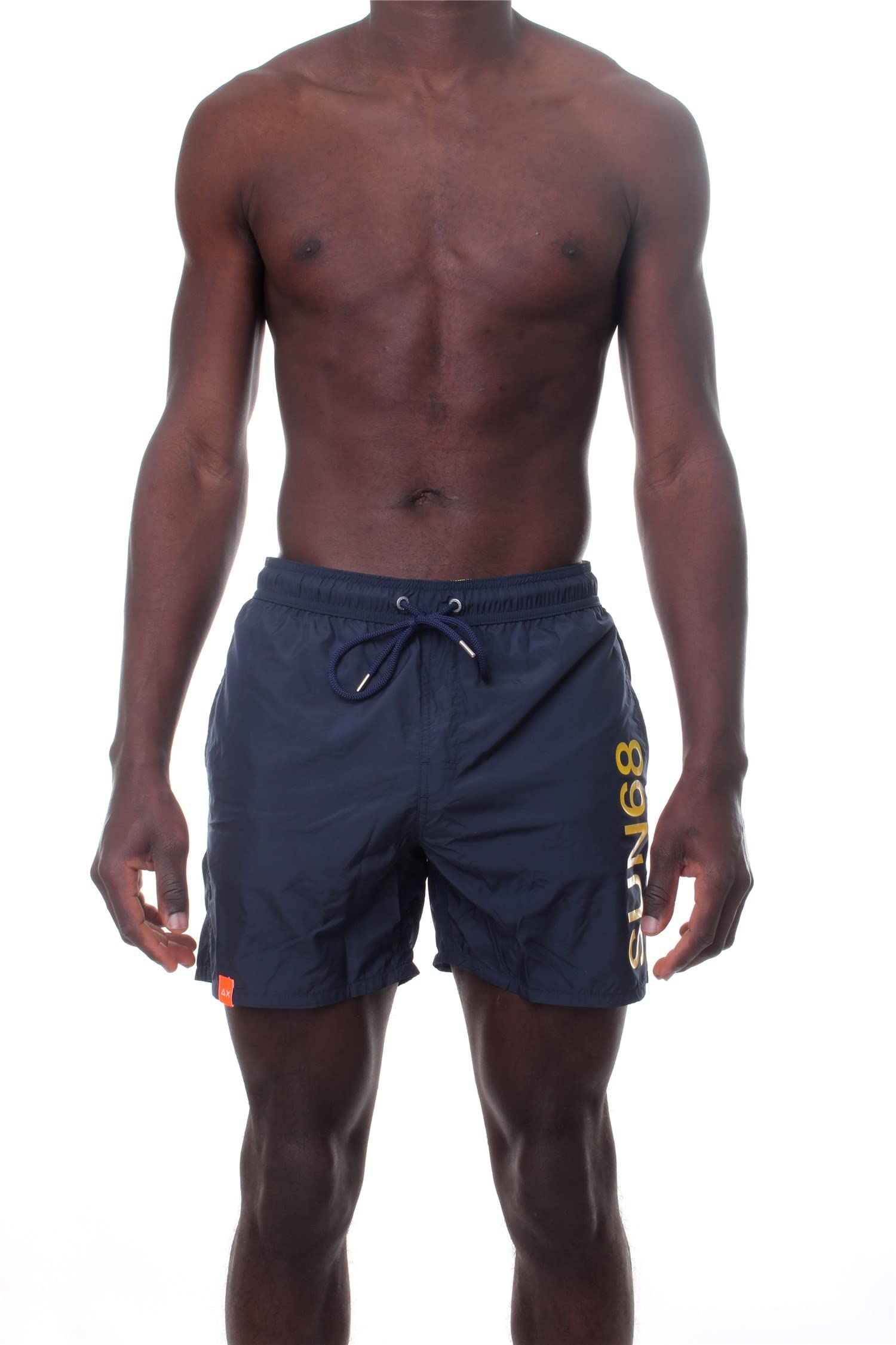 Sun68 Uomo Swim Pant With Macro Logo On Front H32103 07 Col.Navy Blue L/Blu