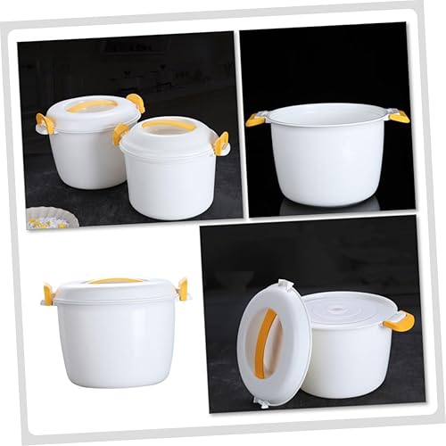 Miniatura 2 de HOMSFOU Olla arrocera para microondas, vaporizador de verduras, calentador de alimentos, apto para microondas, vaporizador apto para microondas,