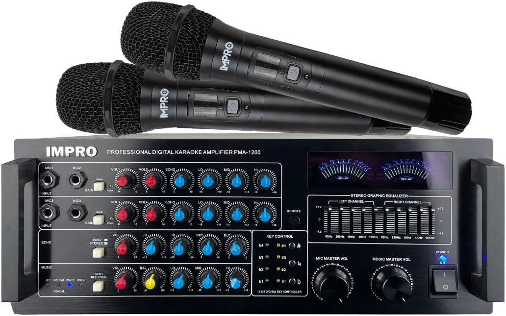 Amazon.com: ImPro PMA-1200 1200W Mixing Amplifier Bundle with ImPro UHF ...