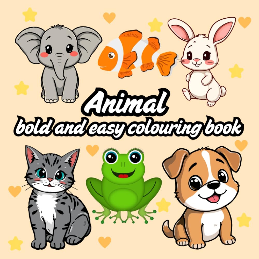 Animal Simple and Bold Coloring Book for Kids: Fun and Easy Animal Illustrations for Toddlers and Preschoolers | Big Bold Lines, Simple Shapes, and Adorable Jungle Friends