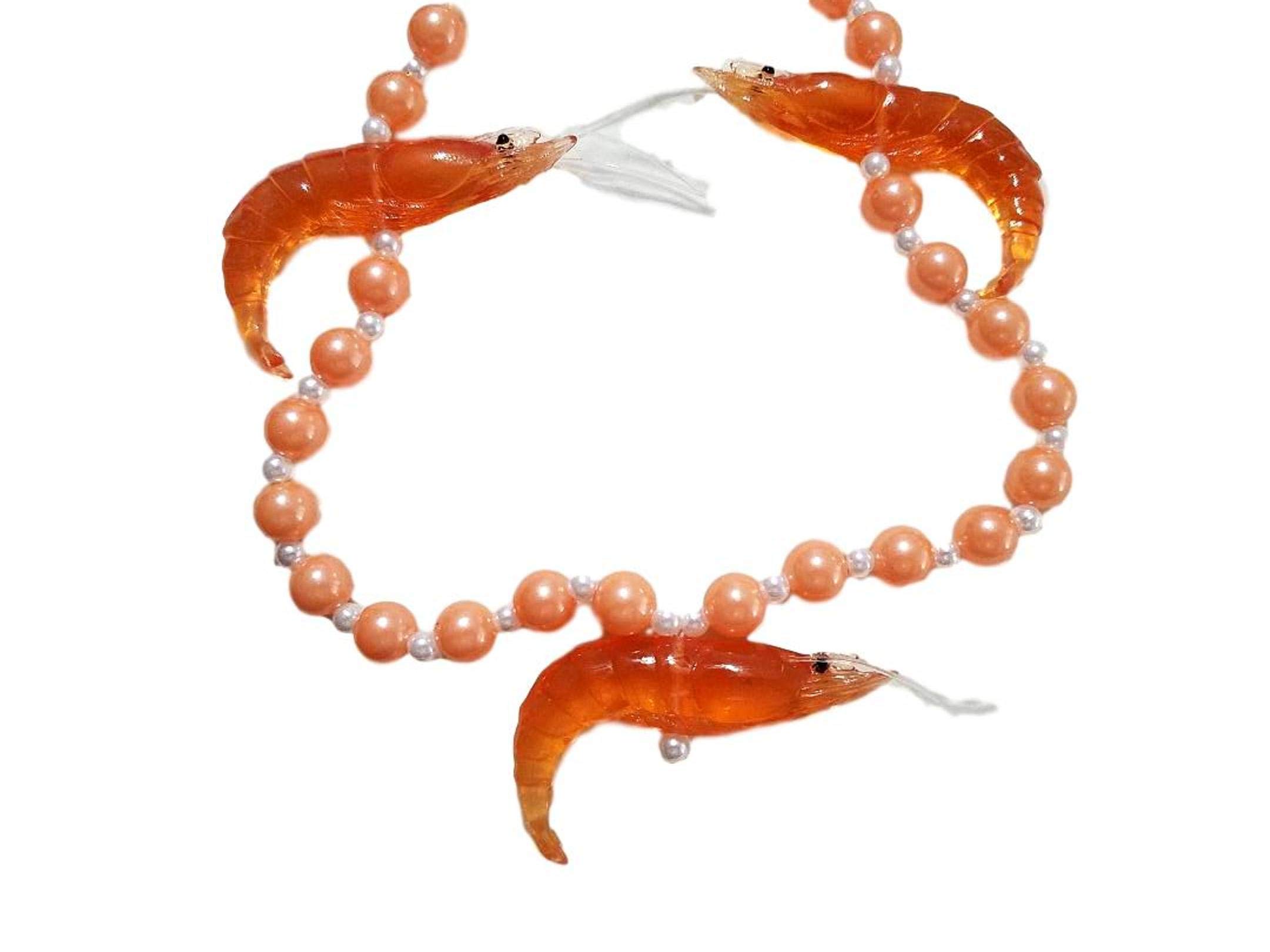 Shrimp and Pearl Mardi Gras Beads Party Favor Necklace