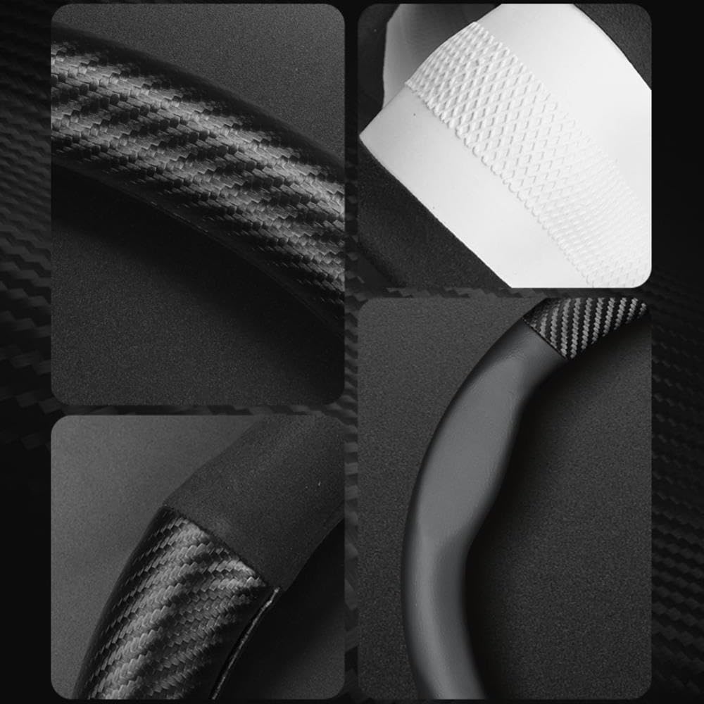 DADYM Couvre Volant Voiture pour Peugeot Expert 3 (III) V I 2016-2024,Microfibre Cuir Couvre Volant 38cm/15'' Antidérapant Respirant Couvre Protégé Volant Voiture Decoration Interieur