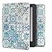 Produktbild kwmobile Hülle kompatibel mit Kobo Aura H2O Edition 2 - Kunstleder eReader Schutzhülle Cover Case - Marokkanische Fliesen Uni Blau Grau Weiß