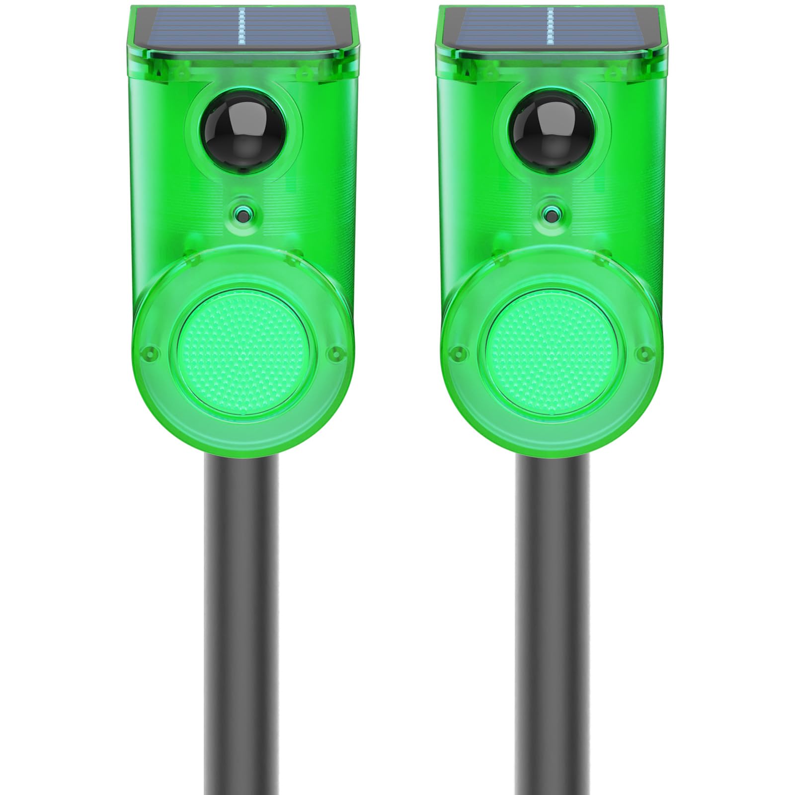 Solar Motion Sensor Alarm Outdoor - Ultrasound &amp; Alarms 129db Motion Detector Loud Noise Maker,Strobe Light,for Home, Villa,Yard,Chicken coop,Farm,Barn.4 Work Modes.Say Goodbye to The Intruders 2Pack