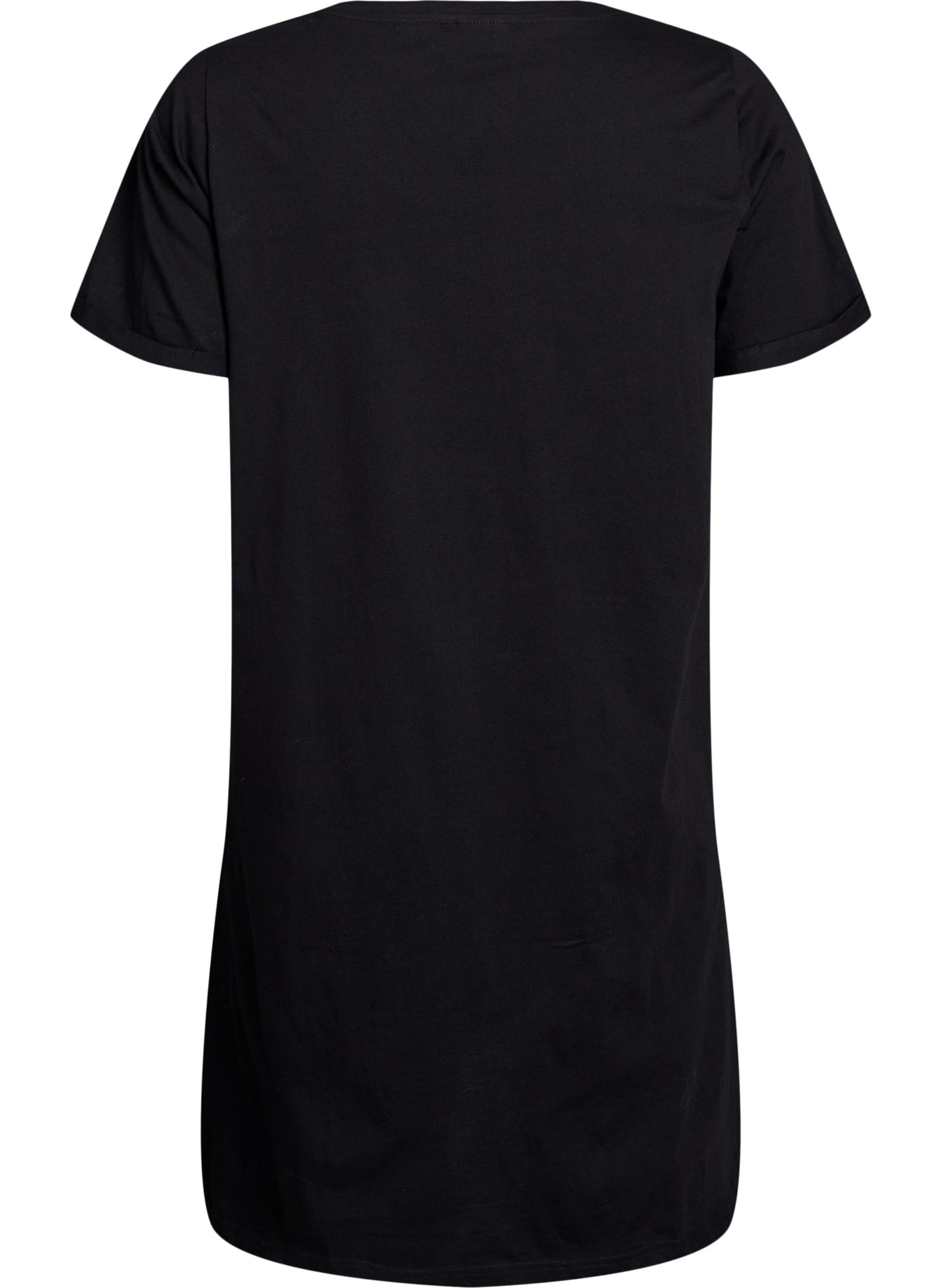 Zizzi Chemise de nuit en coton à manches courtes pour femme Taille 42-60
