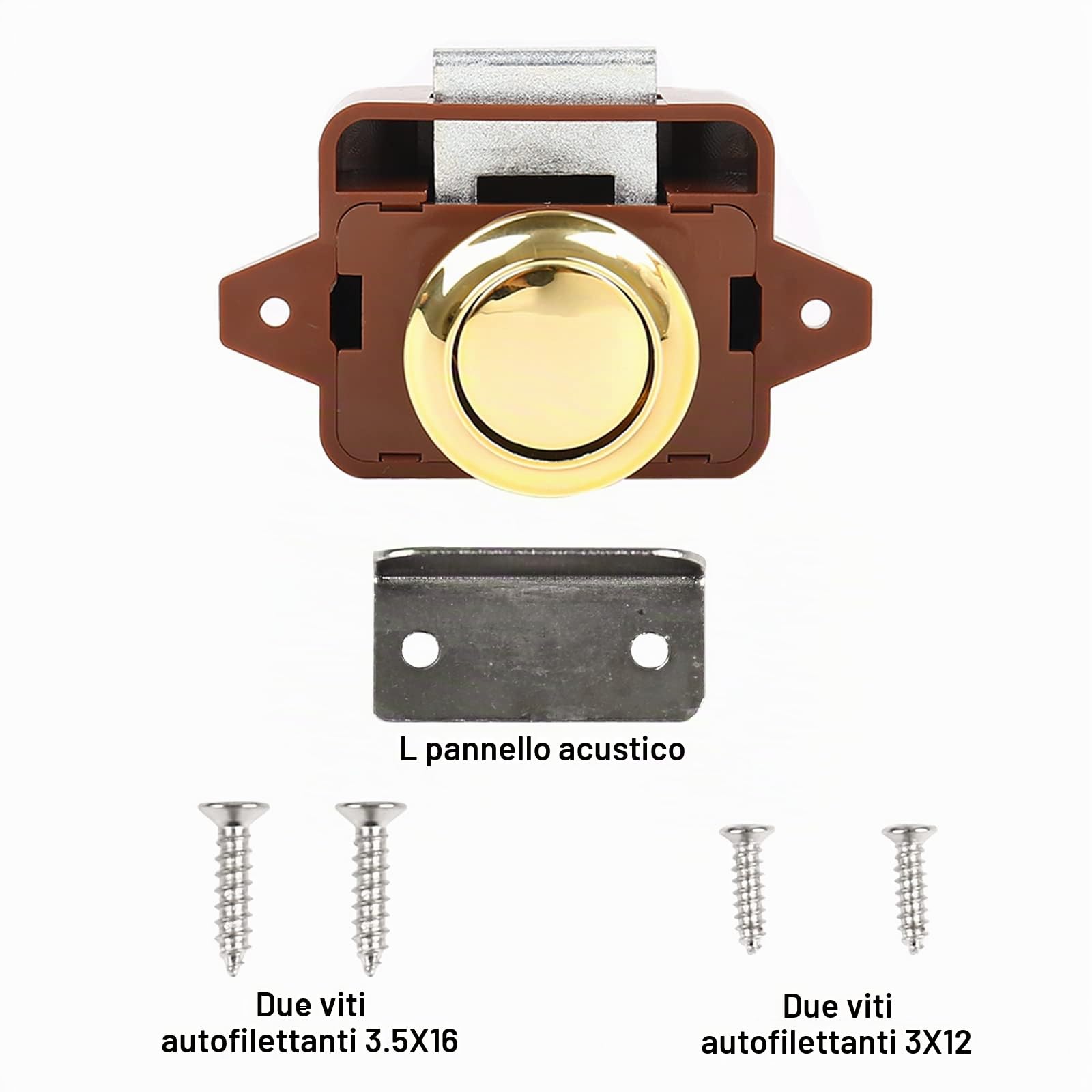 Push Button Catch Door Lock, 5 pezzi Keyless Armadio Pull Lock, Keyless Locks Armadio a bottone, Push Lock, serratura per mobili, per camper, caravan, Van Cabinet Door (marrone)