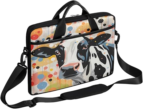 Miniatura 15 de Laptop Shoulder Bag for Men Women Cow Print Sunflower Slim Briefcase Messenger Bag Waterproof Laptop Bag Carrying Case Diseño de flores