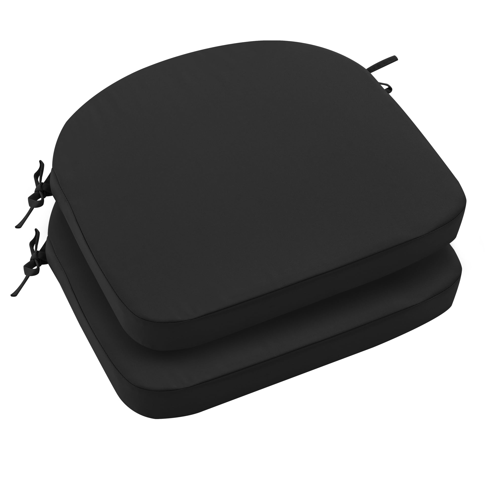 Outdoor Chair Cushions Set of 2: Waterproof & Fade Resistant Patio Furniture Cushions - 19 x 19 x 2 Inch Non Slip Round Corner Seat Cushion Pads with