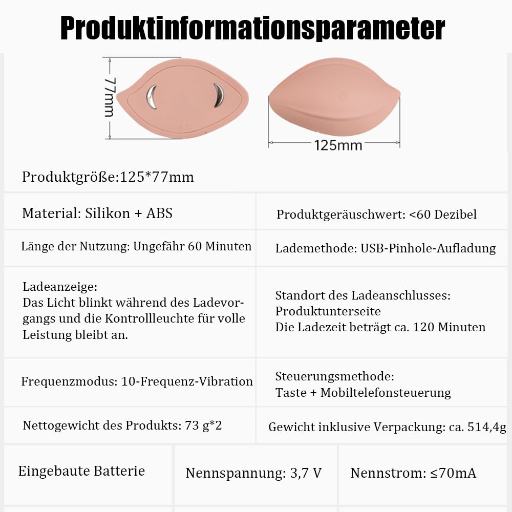 Nippel Brust Vibration Massagegerät mit 10 Vibrationsmodi & 3 Sexuelle Elektrostimulation Modus Elektro Shock Bruststimulatoren SM Heizung Brustvergrößerung Vibrator Sex Spielzeug für Frauen