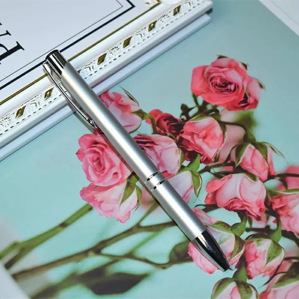 Lalade Stylish quality metal ballpoint Pens, black ink, soft writing experience (Silver), 1 count (Pack of 13) - Image 4