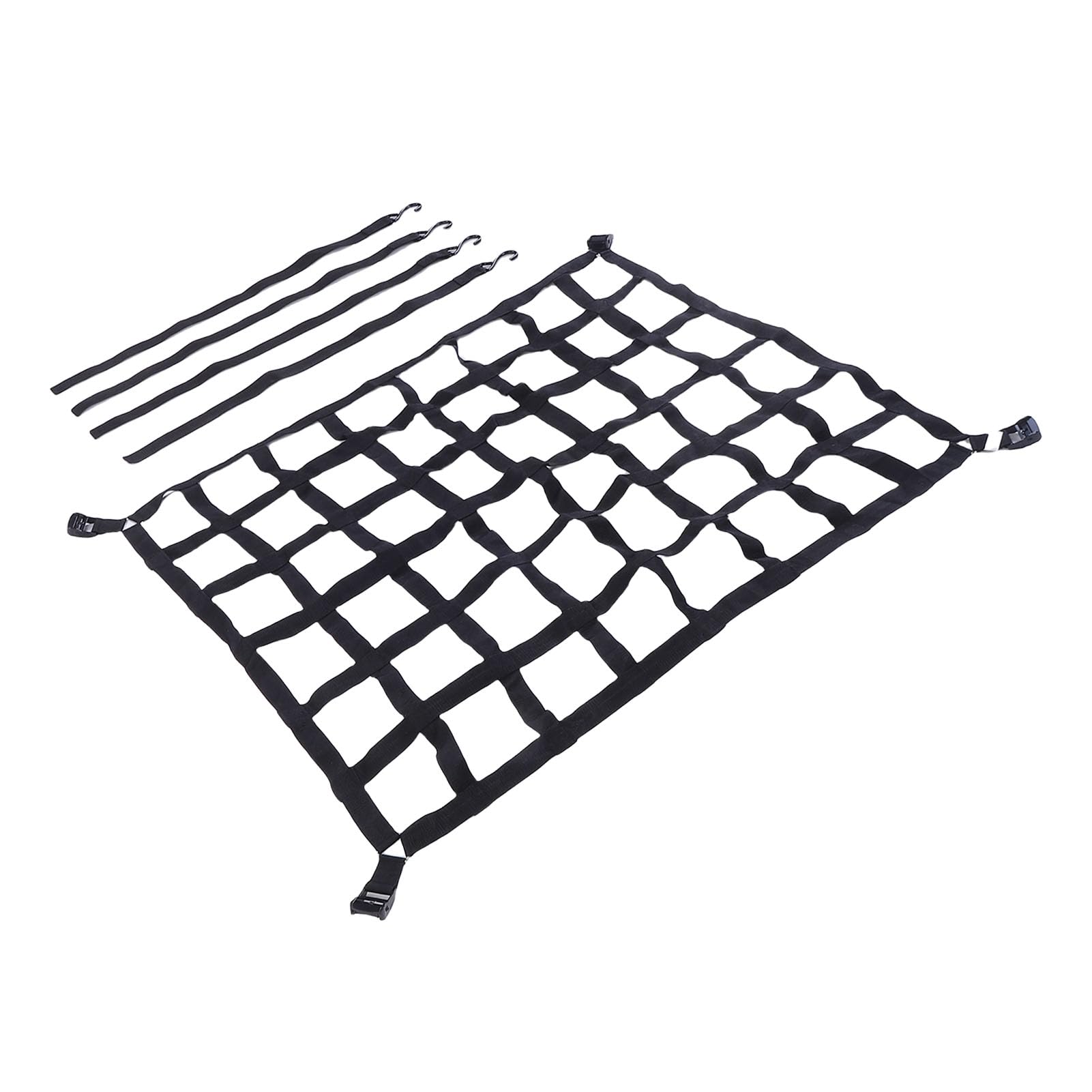 Pickup-Gepäcknetz, stark belastbar, verstellbar, multifunktional, robust, Dachträger-Gepäckkorbnetz mit S-Haken (50" x 42")