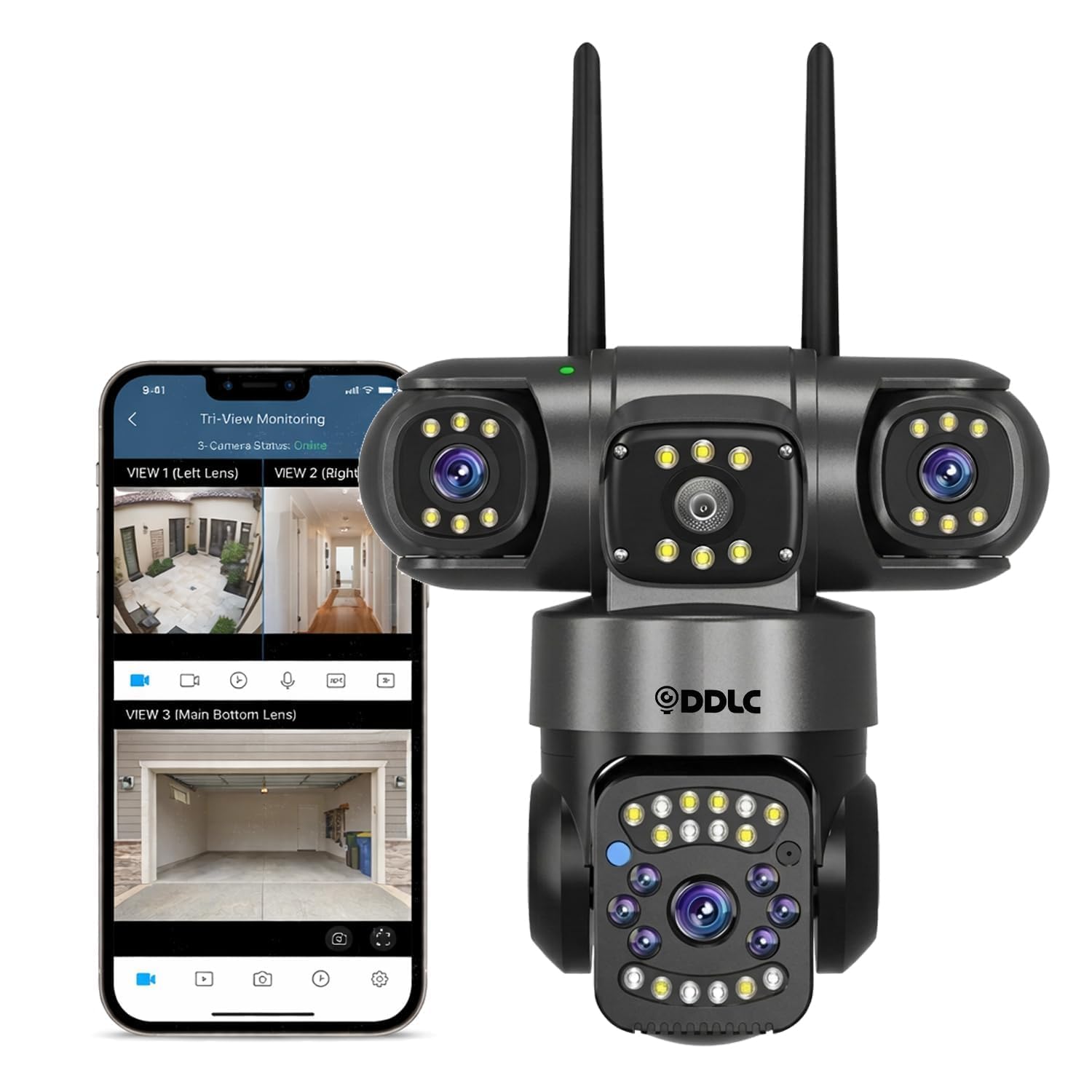 DDLC 6MP Triple Lens PTZ CCTV Camera for Outdoor Security | 360° Rotation | Color Night Vision | Motion Detection | Two Way Audio | Automatic Alert | Wireless Home Security with Mobile App V380 Pro-picture-23