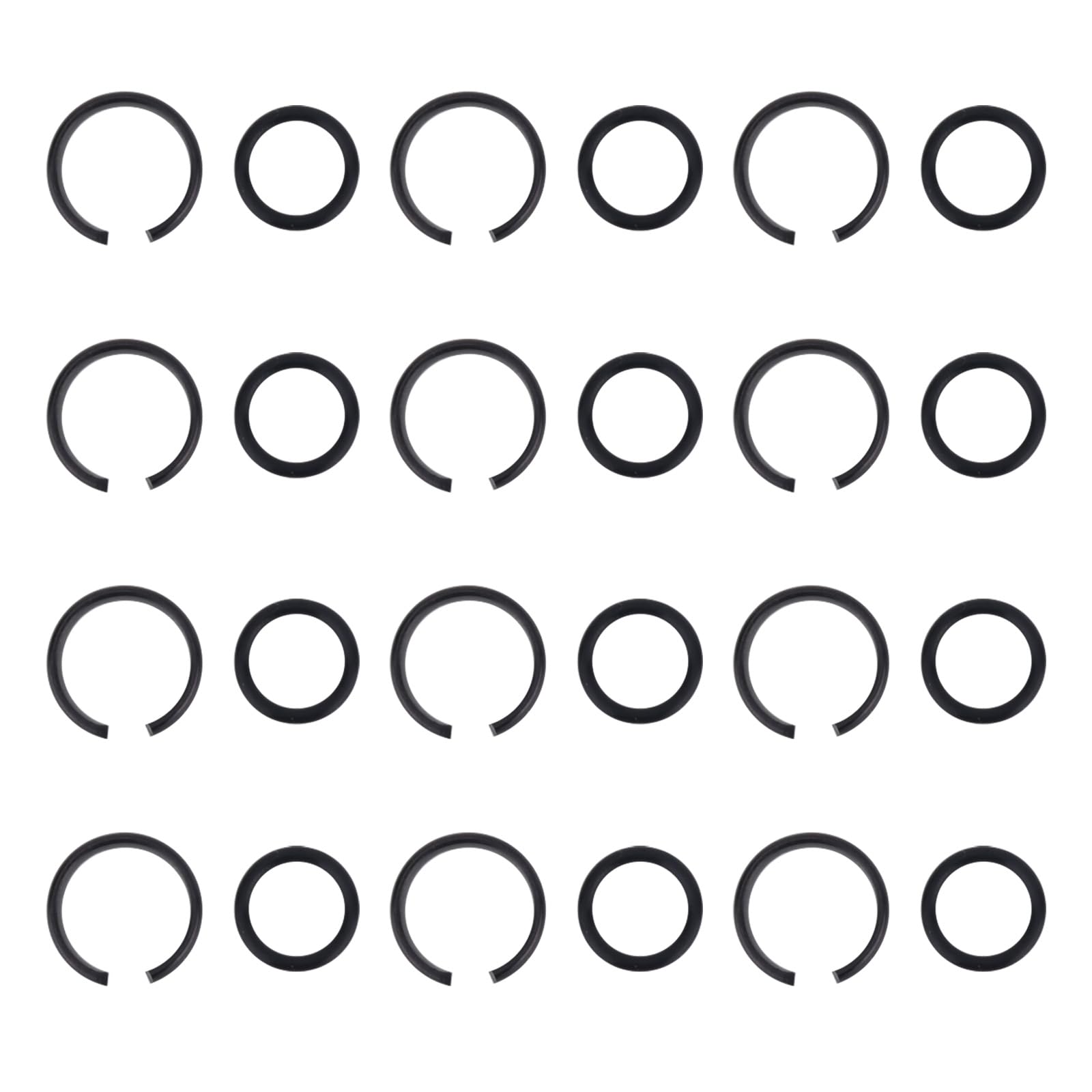 12 Sets 3/8" Impact Retaining Ring Clip, Impact Friction Rings with O-Ring Durable Replacement Parts for Electric & Pneumatic Type Wrench