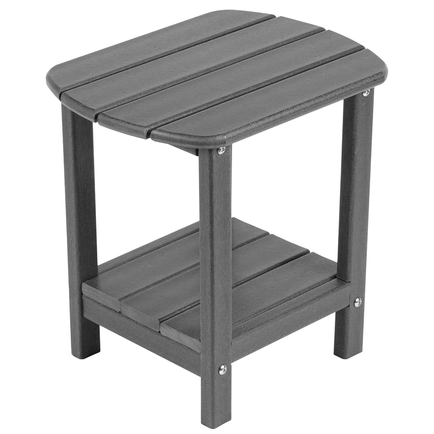 NALONE Adirondack Side Table 16.5" Outdoor Side Table HDPE Plastic Double Adirondack End Desk for Patio (Grey)