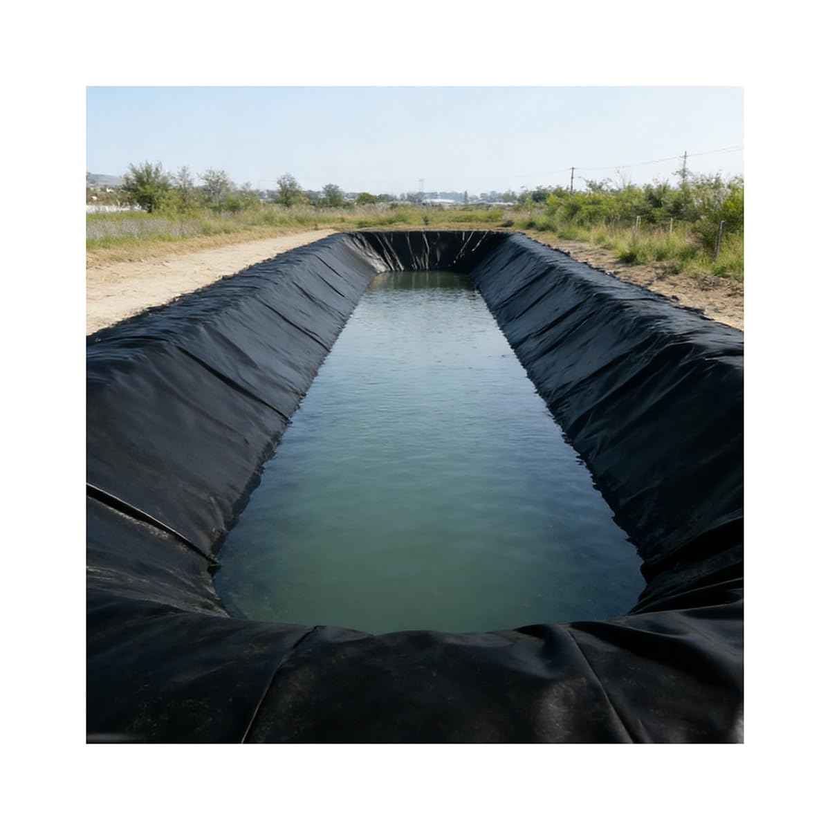 Géomembrane revetement d'etang 0.4mm bache impermeable pour aquaculture 2x2.3m