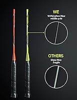 Vista 4 de Raquetas de bádminton profesionales de fibra de carbono para patios traseros y gimnasio