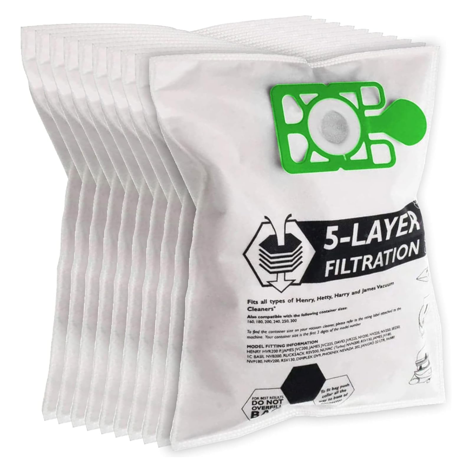 SPARES2GO Cloth Dust Bags compatible with Titan TTB671VAC 800W 15L Vacuum Cleaner (Pack of 10)