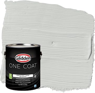 Glidden One Coat 1 gal. Tornado/Gray Eggshell Interior Paint with Primer