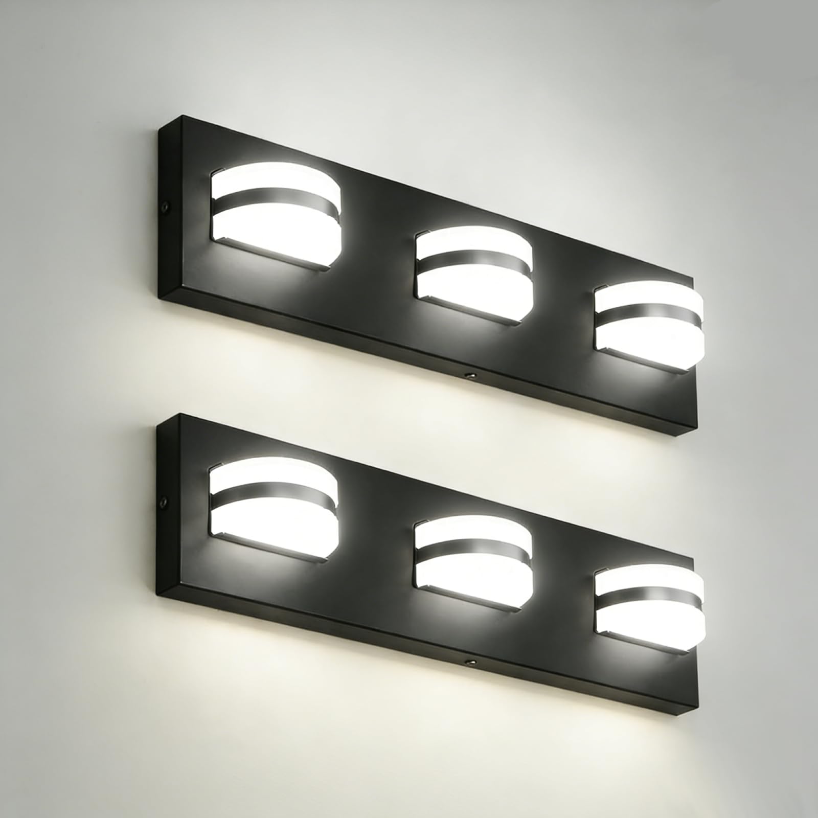 Rotatable LED Bathroom Vanity Light 3-Light 19" Black Dimmable ETL