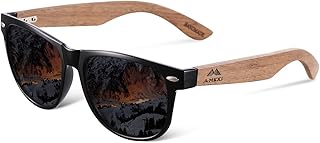 Holz Sonnenbrillen Polarisierte Sonnenbrille,Herren Damen Polarisierte Sonnenbrille， UV400 Sonnenbrille/Der Rahmen der Brille ist aus Walnuss Holz