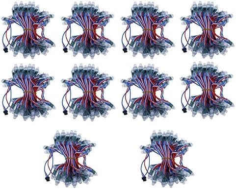 ALITOVE 500pcs WS2811 12mm Diffused Digital Dream Color RGB LED Pixel String Light Individually Addressable LED Pixels Module for LED Screen Wall Outdoor Advertising Board Signs IP68 Waterproof DC 5V