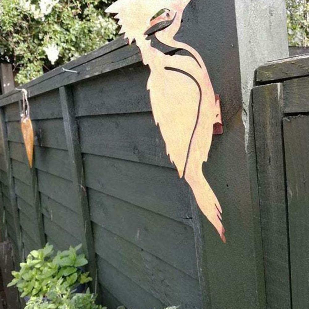 Rusty Metallo Uccello Silhouette Decorazione Giardino Picchio Uccello Ruggine Ferro Battuto Scultura Arte Outdoor Giardino Paese Giardino Giardino Recinzione Albero Decorazione