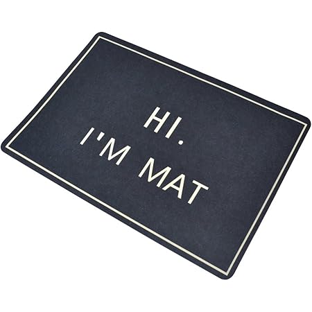Pinji Doormat Outdoor Indoor Rubber Door Mats Non Slip Rug Carpets for Front Door Kitchen Bedroom Garden Hi I'm Mat 23.6(L) x 15.7(W) inch 02