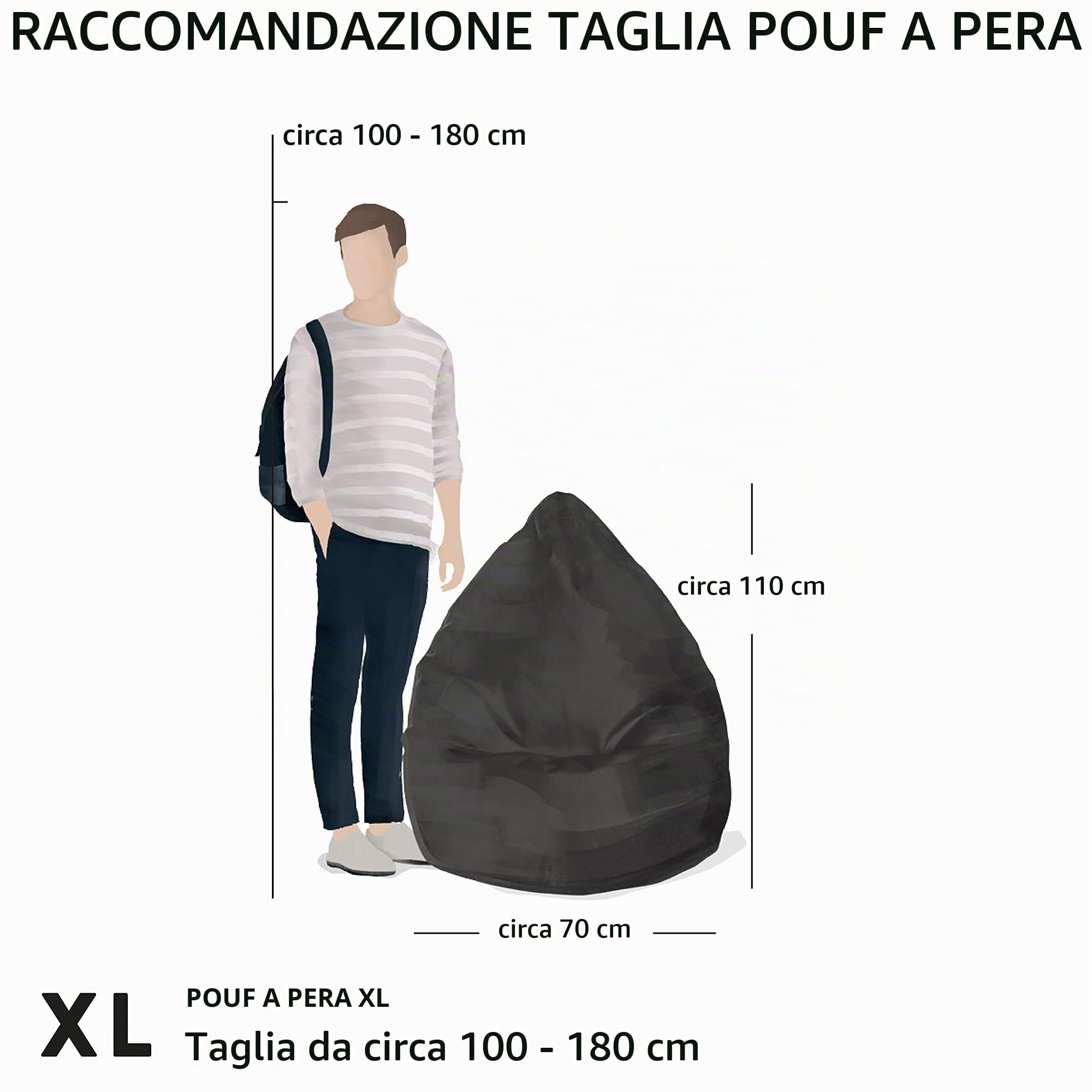 SITTING POINT only by MAGMA - Pouf Easy XL, Circa 220 Litri, Colore: Smeraldo