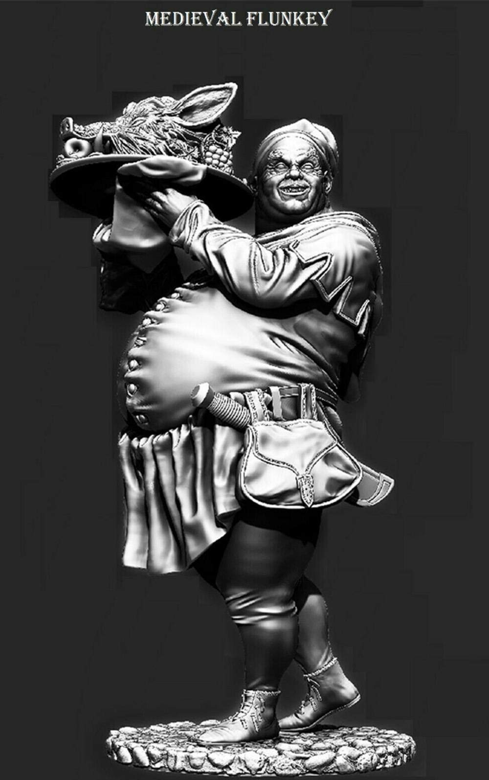PANGCHENG 1/24 75Mm Antiguo Medieval Flunkey Man Stand 75Mm Kit De Resina Histórico Modelo En Miniatura Sin Ensamblar Sin Pintar