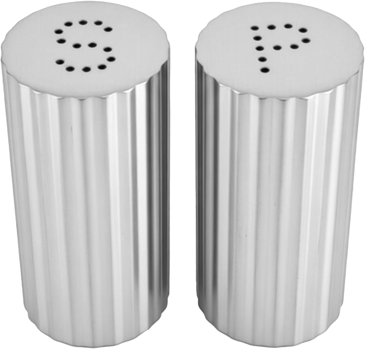 2pcs Seasoning Shakers, 304 Stainless Steel Multifunctional Salt Seasoning Dispensers, for Chili Powder Sugar Cooking (Silver)