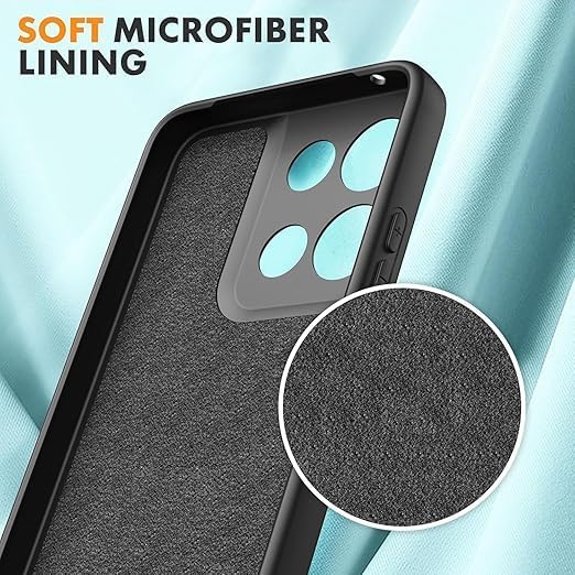 Image of DIZORO Microfiber Candy Case for Motorola Moto Edge 70 Fusion 5G Smooth Touch Cushion Liquid Soft Silicone Gel Phone Cases Non-Slip Full Body Protective Back Cover - Black