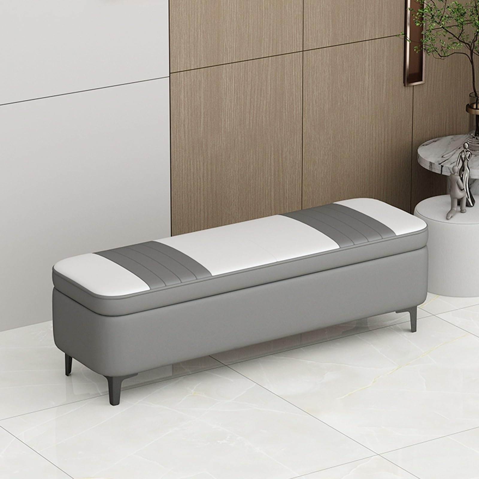 Banc à chaussures d'entrée moderne avec coussin solution de rangement PE