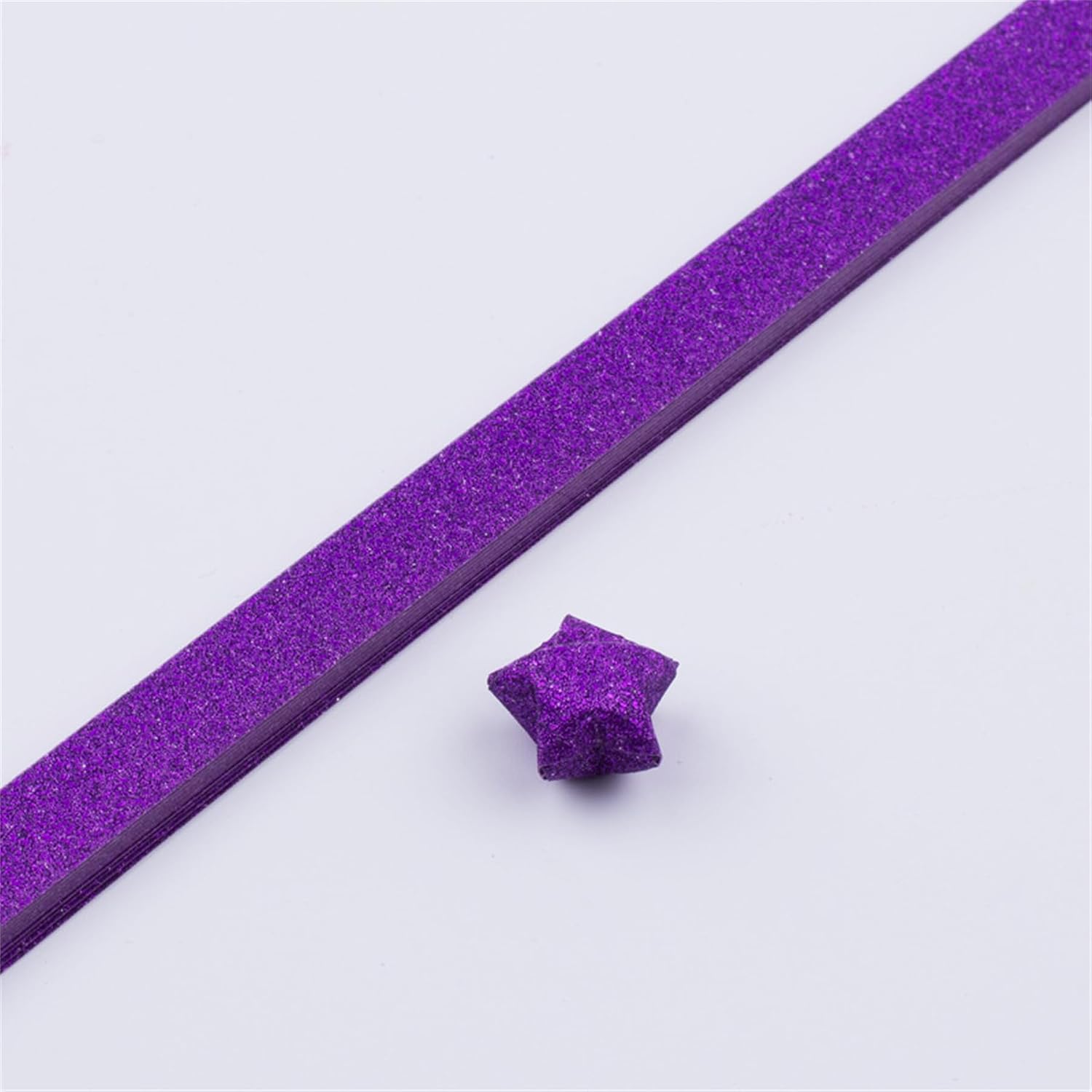 520 Sheets Origami Star Paper Glitter Stars Purple Cute Strips Lucky Star Decoration Folding Paper for DIY Hand Art Crafts, Supplies (Purple- 520 sheets)
