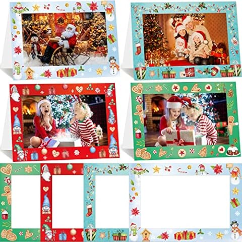 Watercolor Christmas Photo Frame Cards with Envelopes Cover