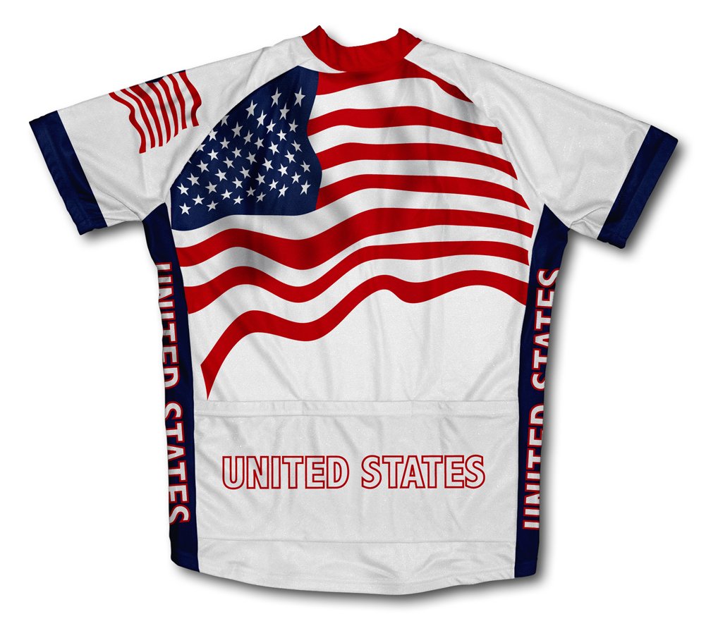 United States Flag Short Sleeve Cycling Jersey for Men - Size 4XL