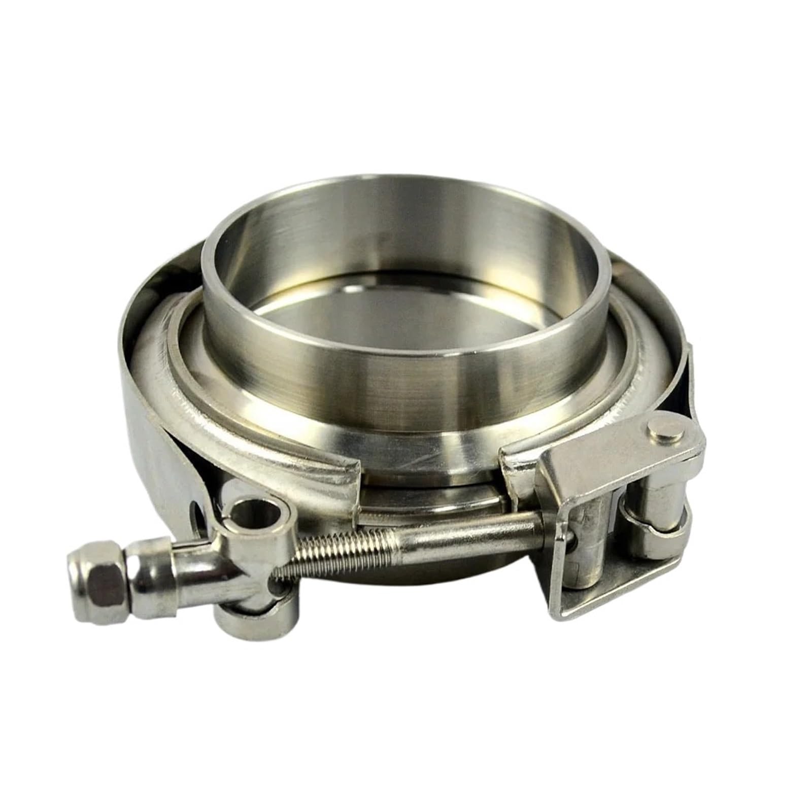Ygleeuli Men's One Color V Band Clamp 1.5-5.0" Stainless Steel Quick Release V Band Clamp With Fe Flange Exhaust Pipe Kit(3.0Inch)