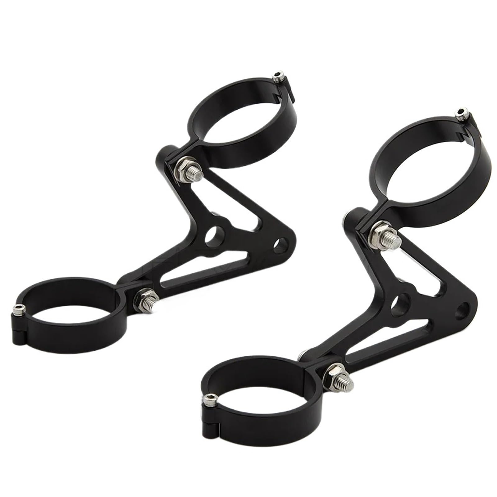Ouqaerm 41Mm Silver Fit For Yam&Aha For Ducatikawasaki Ho&Nda Universal Motorcycle Headlight Head Light Mount Brackets Fork Holder Headlamp Bracket(41Mm Silver)