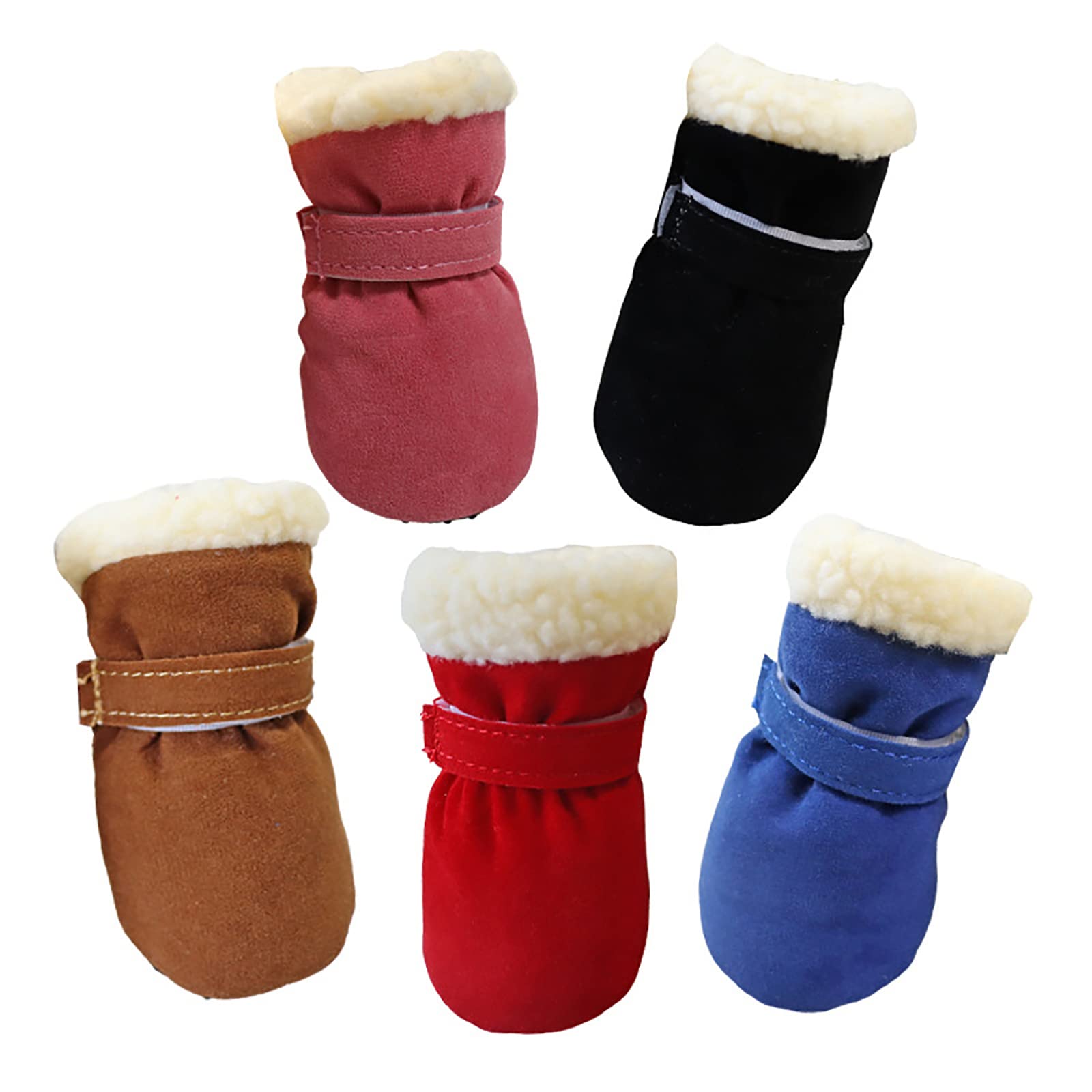 Bottes Chien, Lot de 4 Chaussures pour Chien Imperméables Semelle Antidérapante Protecteurs de Pattes Extérieures Chaussures de Chien pour Petits Chiens Moyens