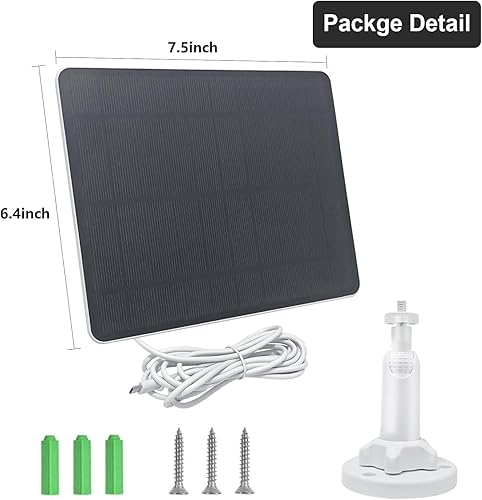 Miniatura 6 de Cargador de panel solar compatible con Arlo Essential 2K para exteriores (2 generación)cámara Essential XLcámara Essential Spotlight, USB C y