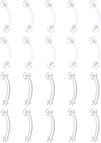 MODRSA - Piercing de ombligo para embarazo, barra larga, 1.50 pulgadas (38 mm), flexible, bioplástico, transparente, para mujeres embarazadas,