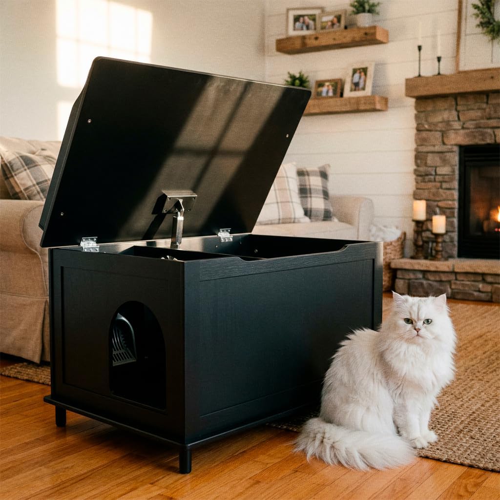 Designer Catbox Litter Box Enclosure in Black