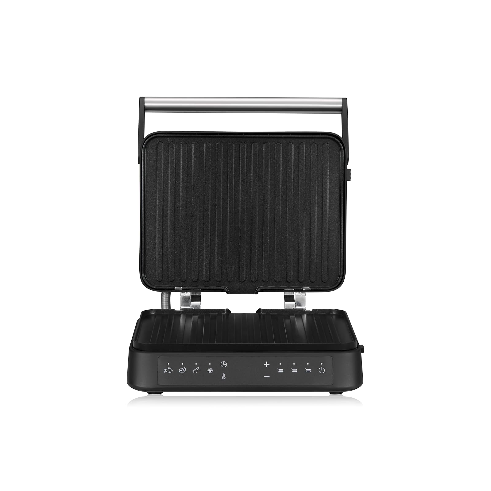 ZEEGMA Griglia Elettrica a contatto GRILL CHEF 3.0, 5 Programmi Piastre Estraibili Lavabile in Lavastoviglie Temperatura Regolabile Display, Potenza 2000 W, Riscaldamento Piastre Indipendente