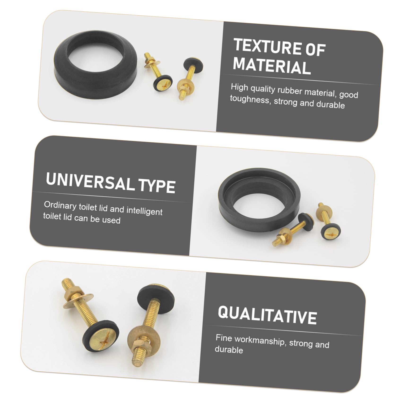 Hemobllo 3sets Guarnizioni Per Cisterni Wc Kit Di Riparazione Per Serbatoi Facile Installazione e Compatibile Con La Maggior Dei Wc Domestici e Commerciali