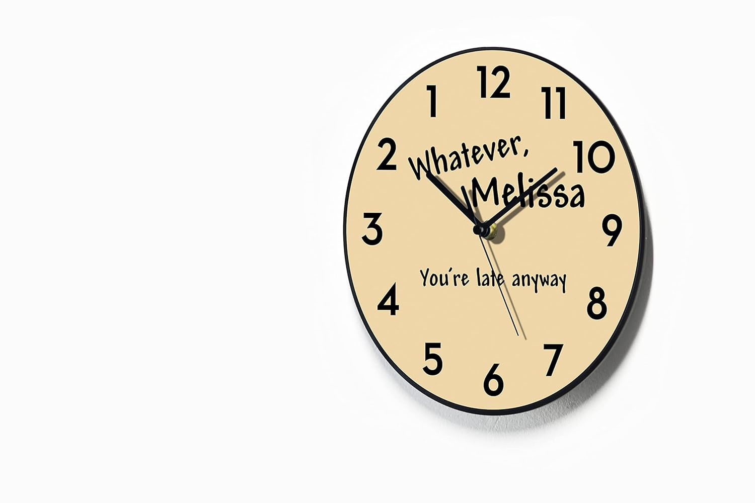 Reverse Wall Clock Whatever, You are late anyway Custom Name Round Funny Clock
