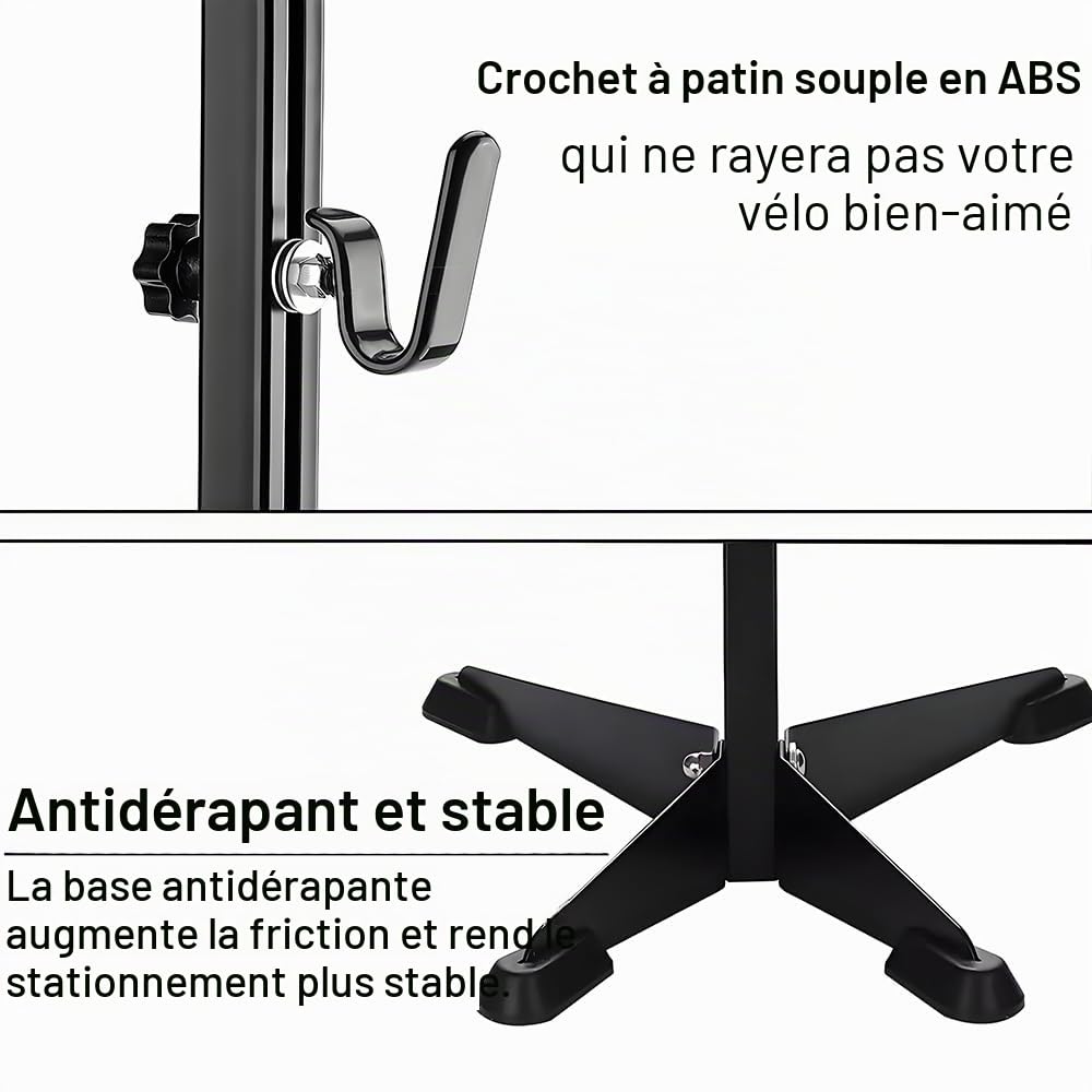 ENGWE MTB Support de vélo vertical réglable au sol pour garage, réparation de vélos, supports de nettoyage pour VTT, vélos de route (blanc)