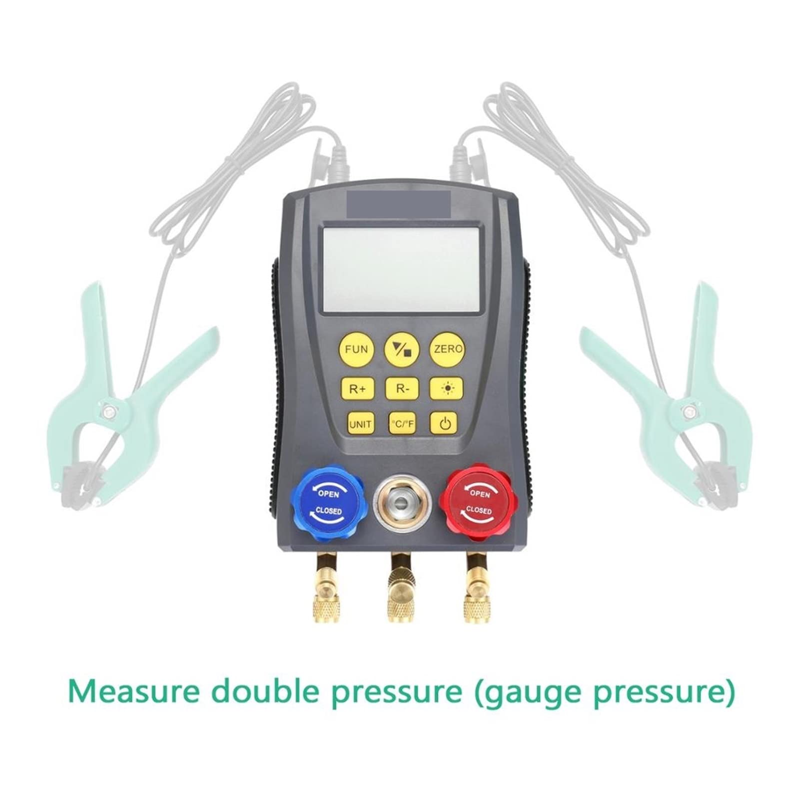 Cyfrowy miernik kolektora, Pressure Gauge Digital Vacuum Manifold Tester Meter Refrigeration Temperature