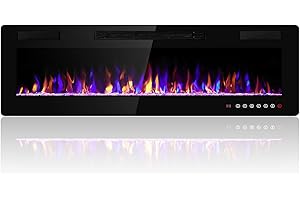 65 inches Electric Fireplace Heater - Recessed & Wall Mounted With Timer,...