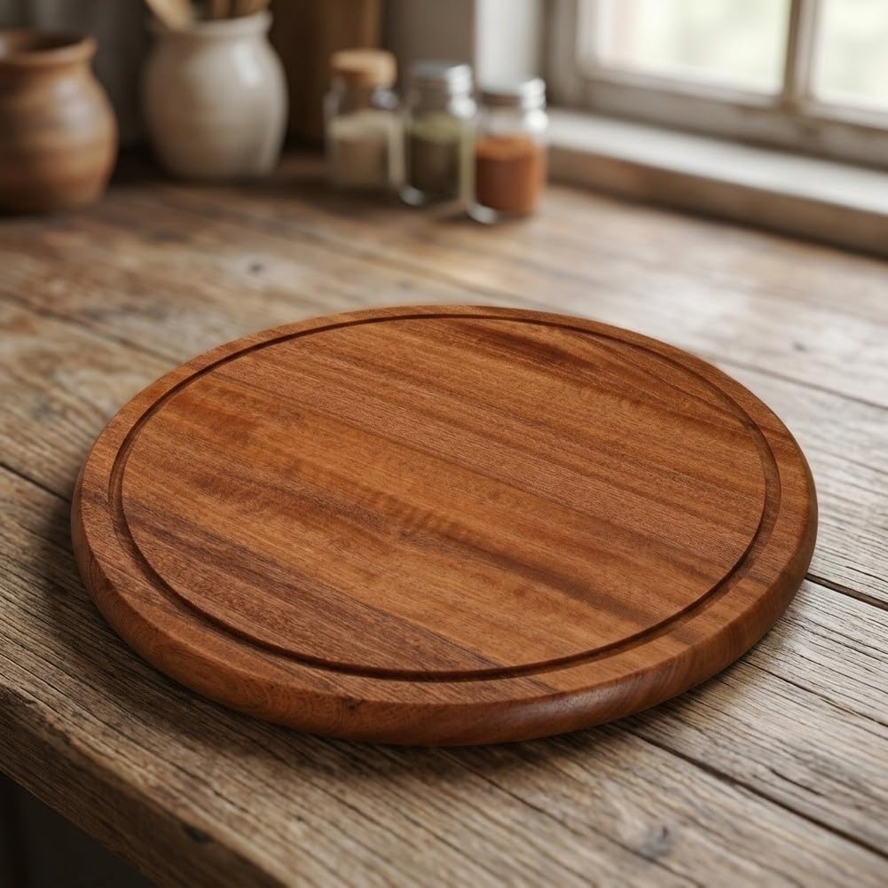 Planche de Présentation Pizza 12" Design Rustique Cuisine(Set)